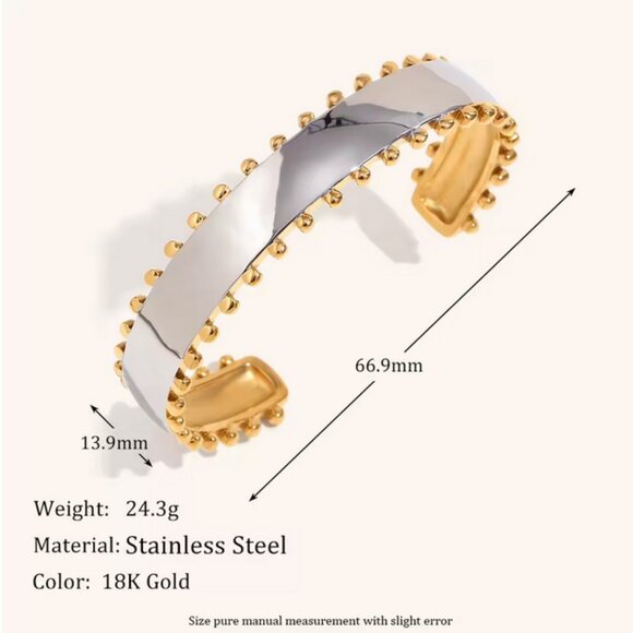 Mix Color Round Bead Edge Smooth Stainless‎ steel Women's Bracelet - Picture 1 of 2